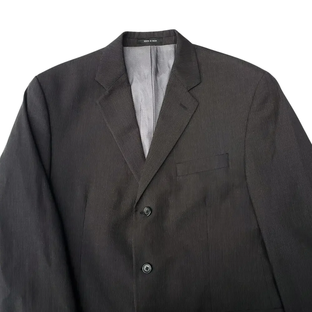 Michael Kors 2 Pc Suit Wool Old Money Heritage Academia Brown Stripe 42R 35x29